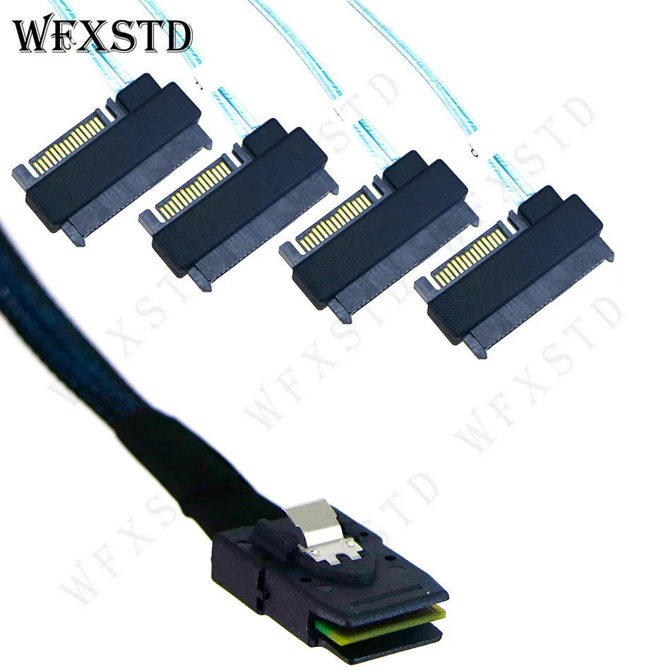 

SFF-8087 to 4 SFF-8482 1M 36Pins Mini SAS Connectors 29+15P Connectors SATA 3FT Power Cable Adapter