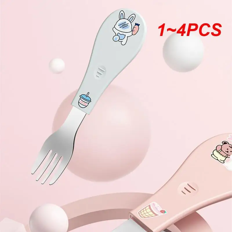 1~4PCS Nordic Fork Lovely Design Stainless Steel Children Popular Reusable Best Selling Portable Spoon And Fork Suit Fruit Fork