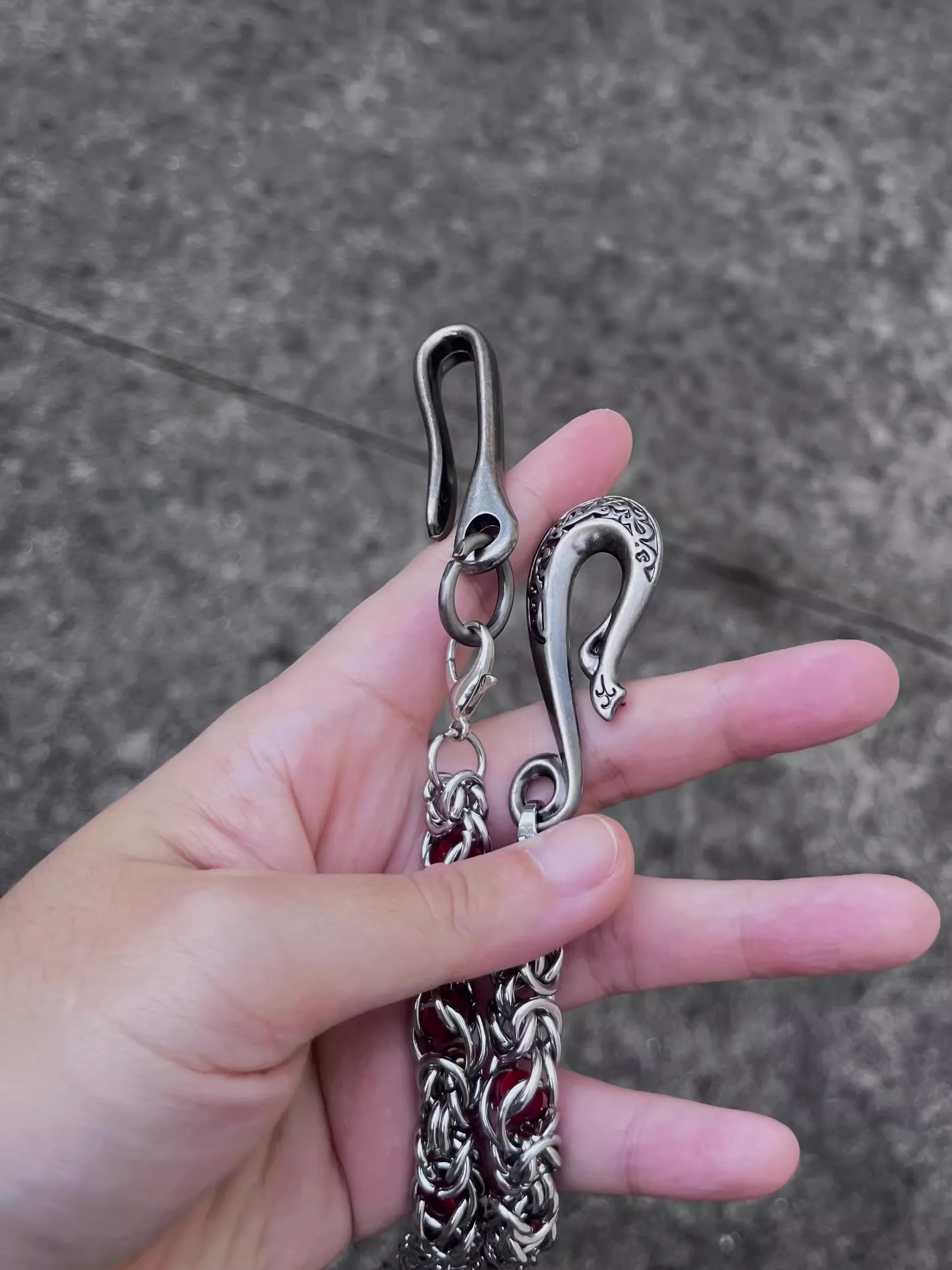 Snake Bone Clamp Beads Pants Chain Street Dance luxurious Ornament Men And Women  One\'s Waist Key Chain Hip Hop Punk Accessories
