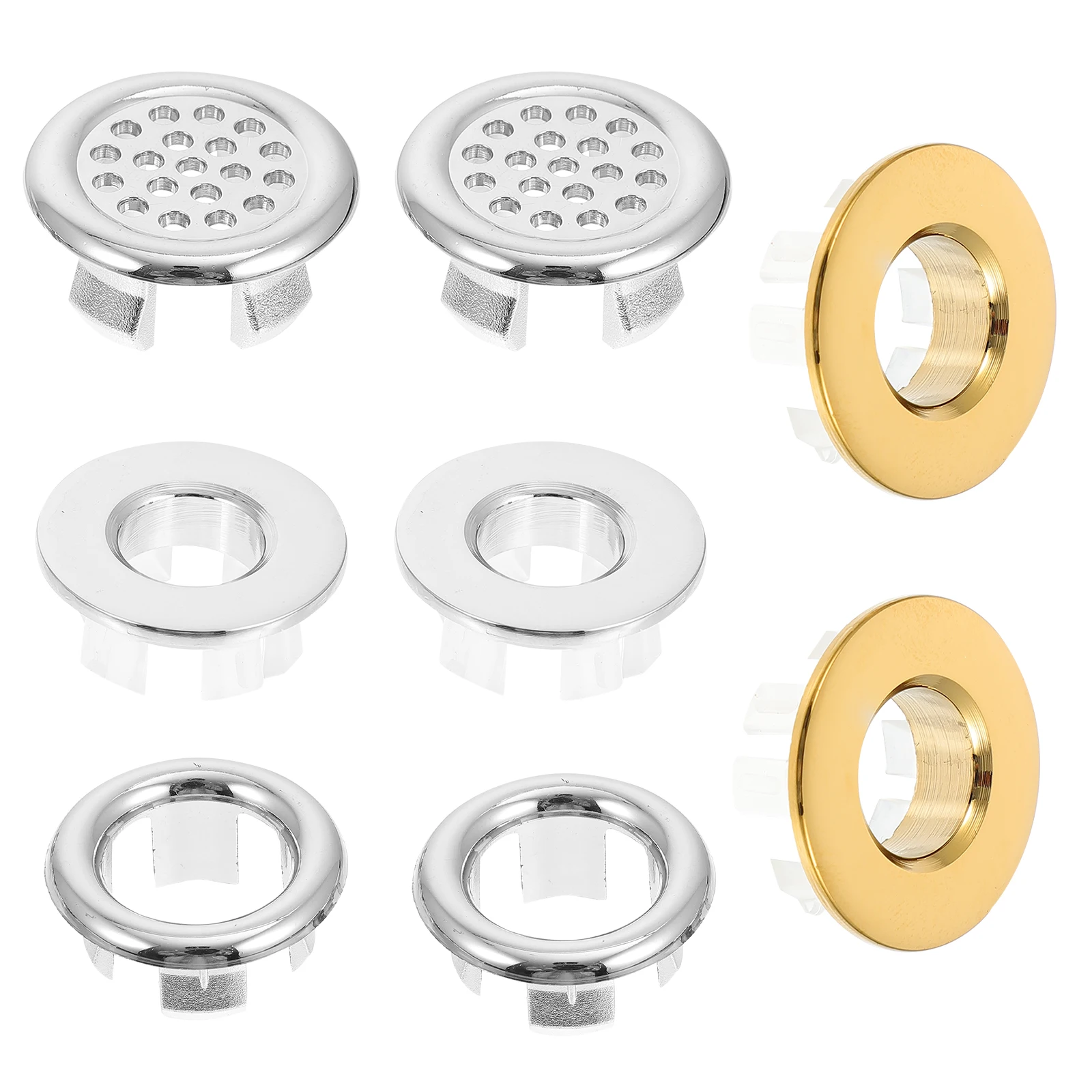 

8Pcs Premium ABS Copper Overflow Hole Covers Rust-Proof Long-Term Use Bathroom Kitchen Sinks Basins Overflow Cover Rings