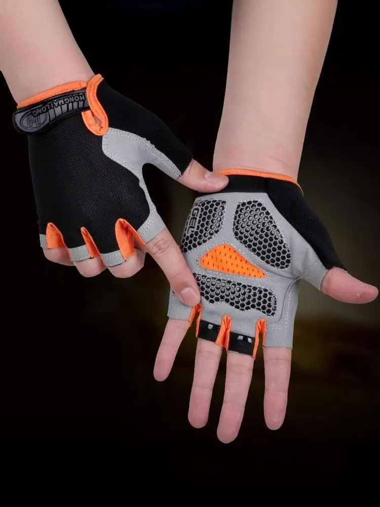 AliExpress NONE 【Half Finger Cycling Gloves Men Women Anti Slip Shock Breathable Summer Bicycle Fingerless Sports Gym Training Bike】