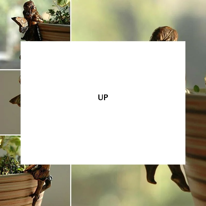 

Fairy Girl Hanging Cup Resin Decoration Fairy Combination Flower Basket Edge Decoration Garden Pot Ornaments