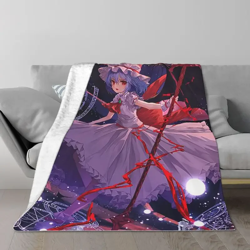 Remilia Scarlet Touhou Project Blanket Fleece Anime Manga Funny Ultra-Soft Throw Blanket for Bedding Couch Bed Rug