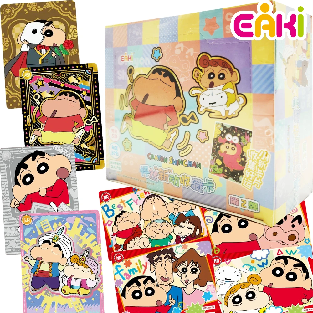 

Genuine EAKI Crayon Shin-chan Collection Cards Anime Characters Featured Fun World Travel Culture Art Cards Kids Xmas Toys Gifts