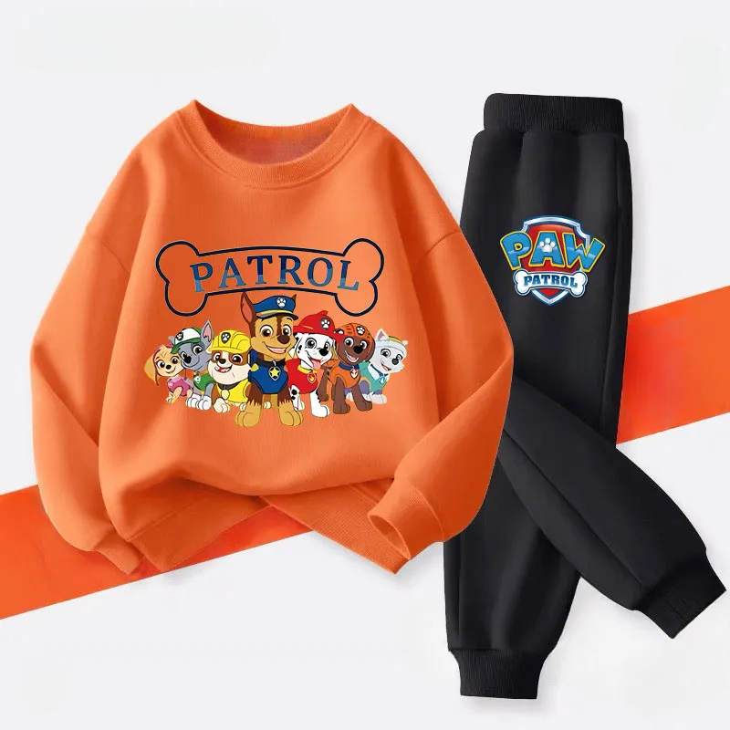 PAW Patrol jongens trui met lange mouwen, lange broek, tweedelige set, lente nieuwe kinderhoodies, casual sweatsuit voor kinderen