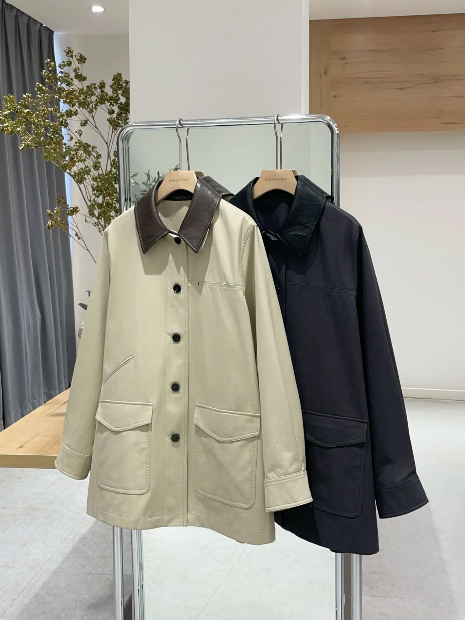 Noxiao La Authentic Spring 2026  Brand KP Detachable Collar Thin Windbreaker Jacket Loose Fit Long Sleeve Cotton Casu...