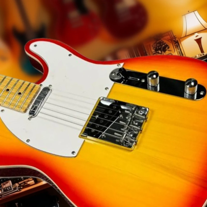 

Gift Christmas 39 inch Orange TLE Electric Guitar Basswood Body Maple Fingerboard Free Shipping