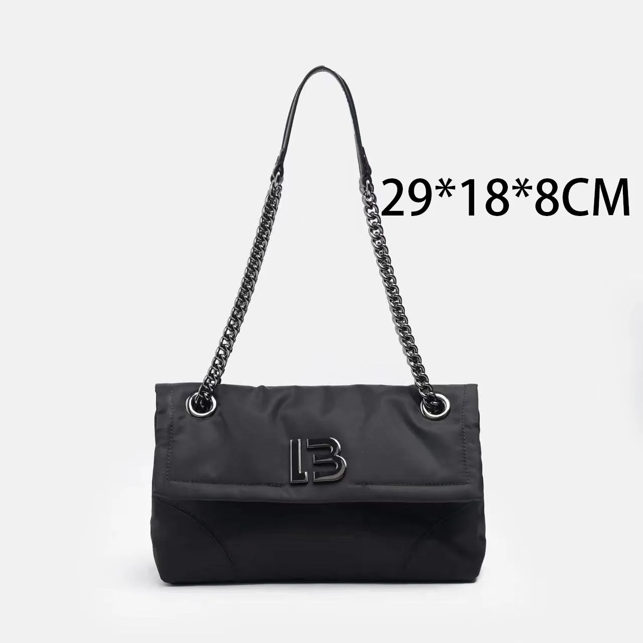 2024 classic light luxury black chain advanced practical buckle all-black square bag large capacity to store many items