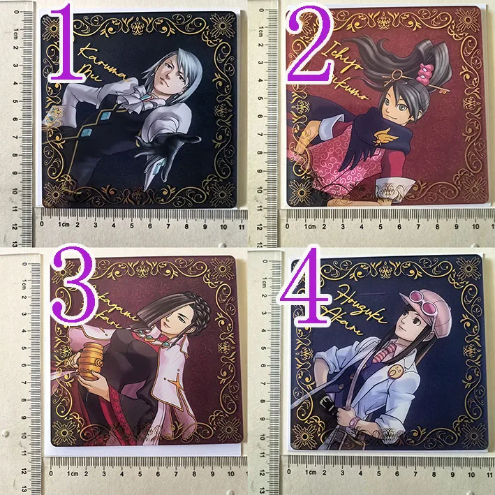 Ace Attorney Miles Edgeworth Yumihiko Ichiyanagi Shi-Long Lang Cosplay estera de taza acrílica posavasos de dibujos animados almohadilla para tazas regalo de Halloween