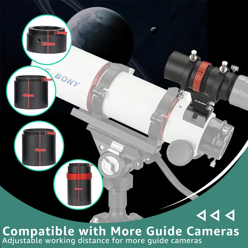 Imagem -04 - Svbony Sv165 Buscador Escopo para Telescópio 40 mm Mini Escopo Guia Portátil f4 160 mm Multi-revestido com Construído em Focalizador Helicoidal