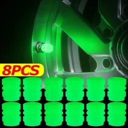 4 pçs luminosa tampas de válvula carro fluorescente noite brilhante carro da motocicleta bicicleta roda pneu hub válvula luminosa tampas haste decoração