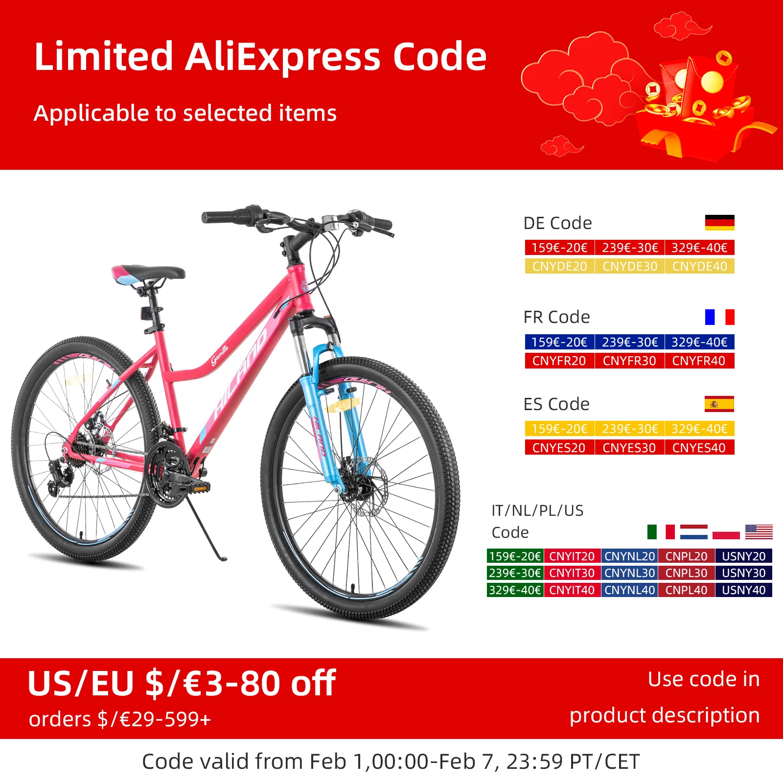 Hiland 26 Inch Womens Mountain Bike,with Step-Through Frame,Shimano 21 Speeds,Suspension Fork MTB,Bicycle for Women Men Adult