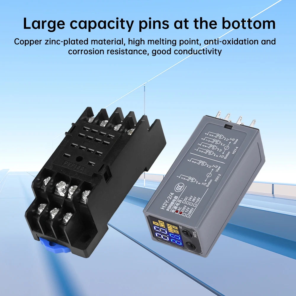 H3Y-4 lcd display verzögerung relais dc12v dc24v ac220v dual zeit mit base kleine digitale anzeige zykluszeit steuerung delayer