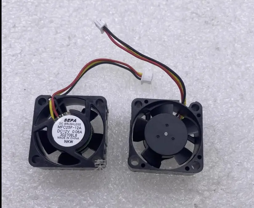 SEPA MFC25F-12A DC 12V 0.06A 25x25x10mm 3-Wire Server Cooling Fan