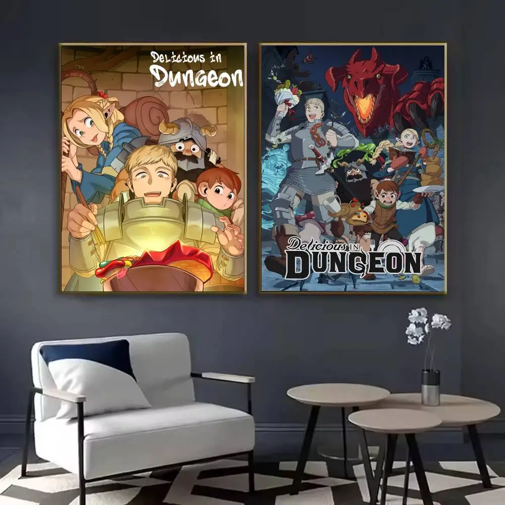 Anime D-Delicious In D-Dungeon Poster Waterproof Sticky Wall Art Print For Bedroom Living Room Hallway Bar Home Decor