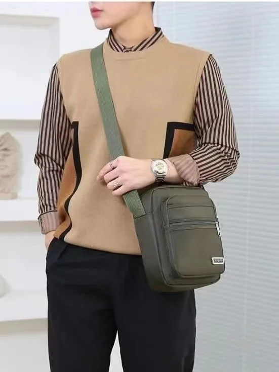 Business Travel Men's Crossbody Bag Waterproof and Wear-Resistant Shoulder Bag Multifunctional Change Backpack image 6