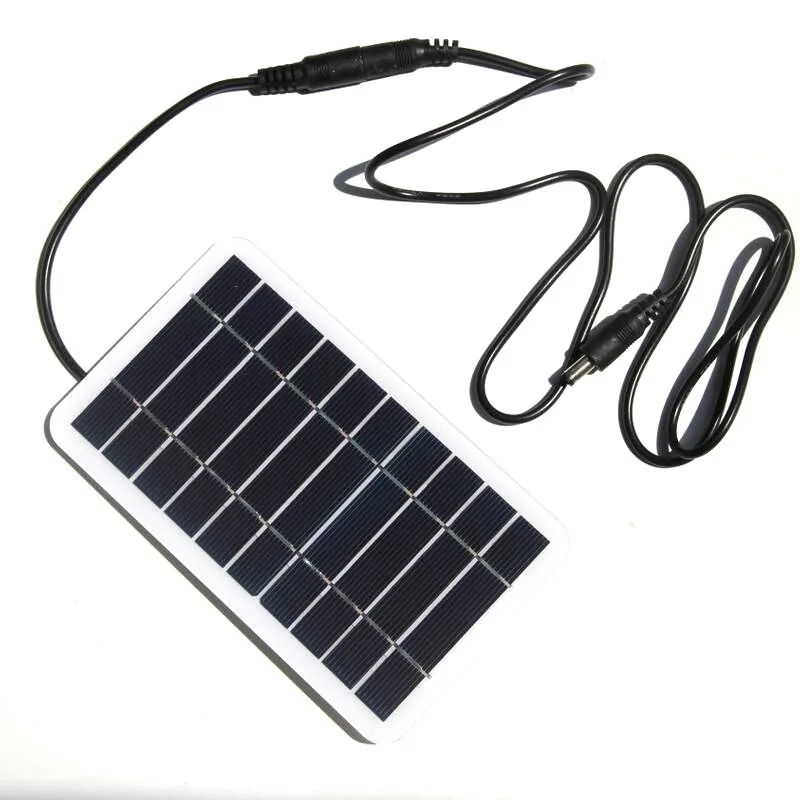 2.5W 5V Solar Panel Monocrystalline Silicon 157*94mm with DC5521 Output Charging 3.7V-5V Battery Solar Charger