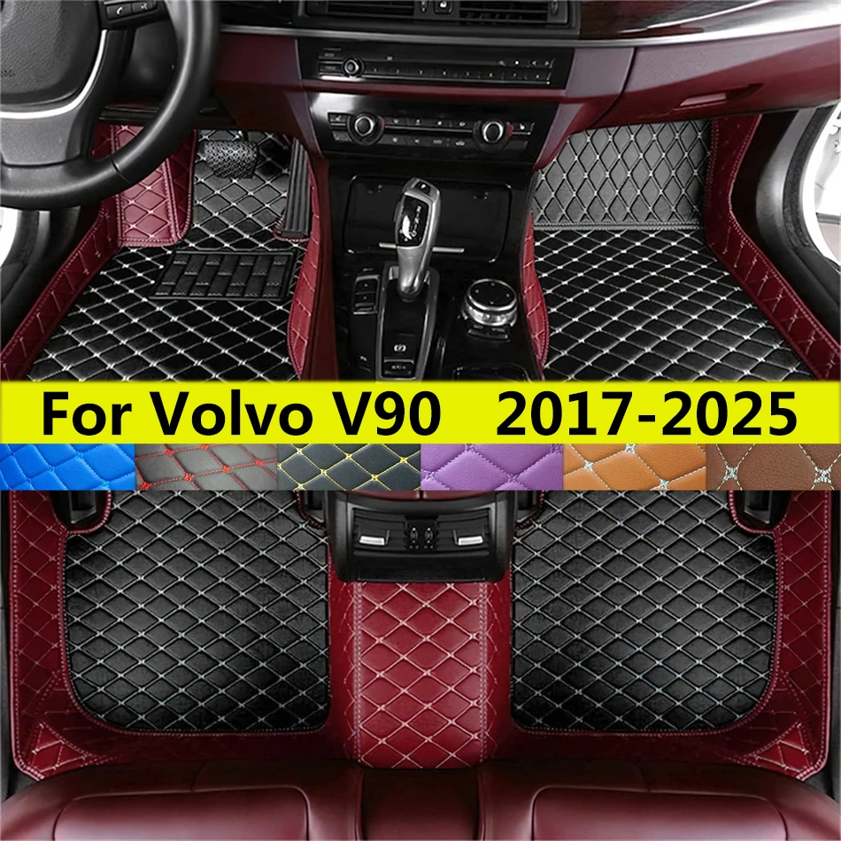 

Автомобильные коврики подходят для Volvo V90 2017 2018 2019 2020 2021 2022 2023 2024 2025 Автоматические кожаные коврики Полный комплект ковриков для ног