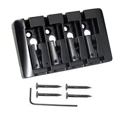 Heavy Duty 4 String Saddle Electric Bass Bridge Hard Tail Fixed with Screws Wrench A for Electric Guitars Ukulele Accessories