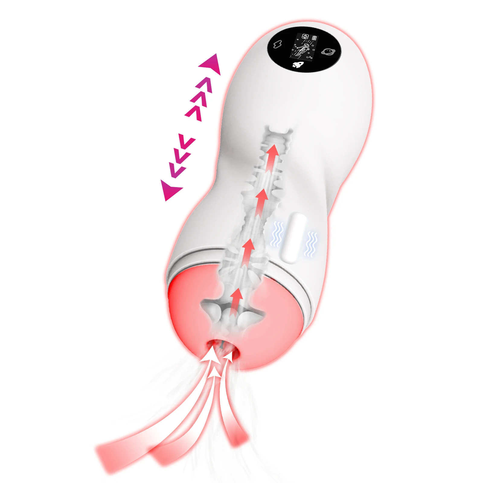 Red Light Masturbator for Male Penis Training Electric Blowjob Sex Toy for Men with 9 Vibration 4 Sucking Increase Endurance