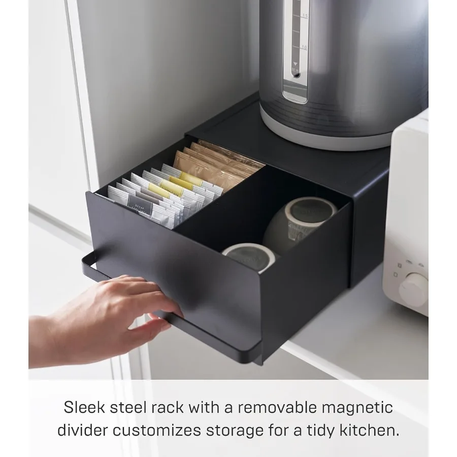Yamazaki Home Tower Kitchen Appliance Rack With Drawers SpaceSaving UnderAppliance Storage Organizer For Sugar Tea Packs Mixers