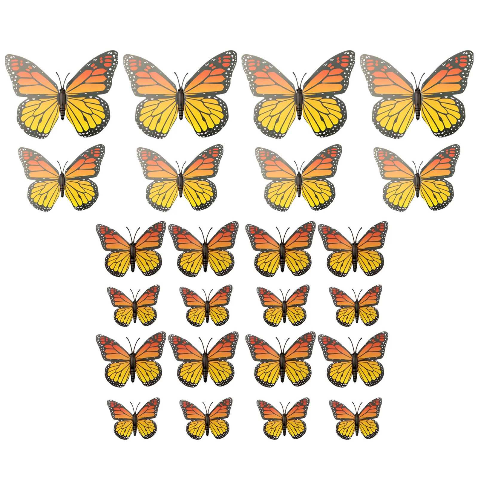 24 Pieces Monarch Butterfly Decorations For Home, Craft, Party And Room, Orange Festival Wedding Party DIY Supplies Home Decor