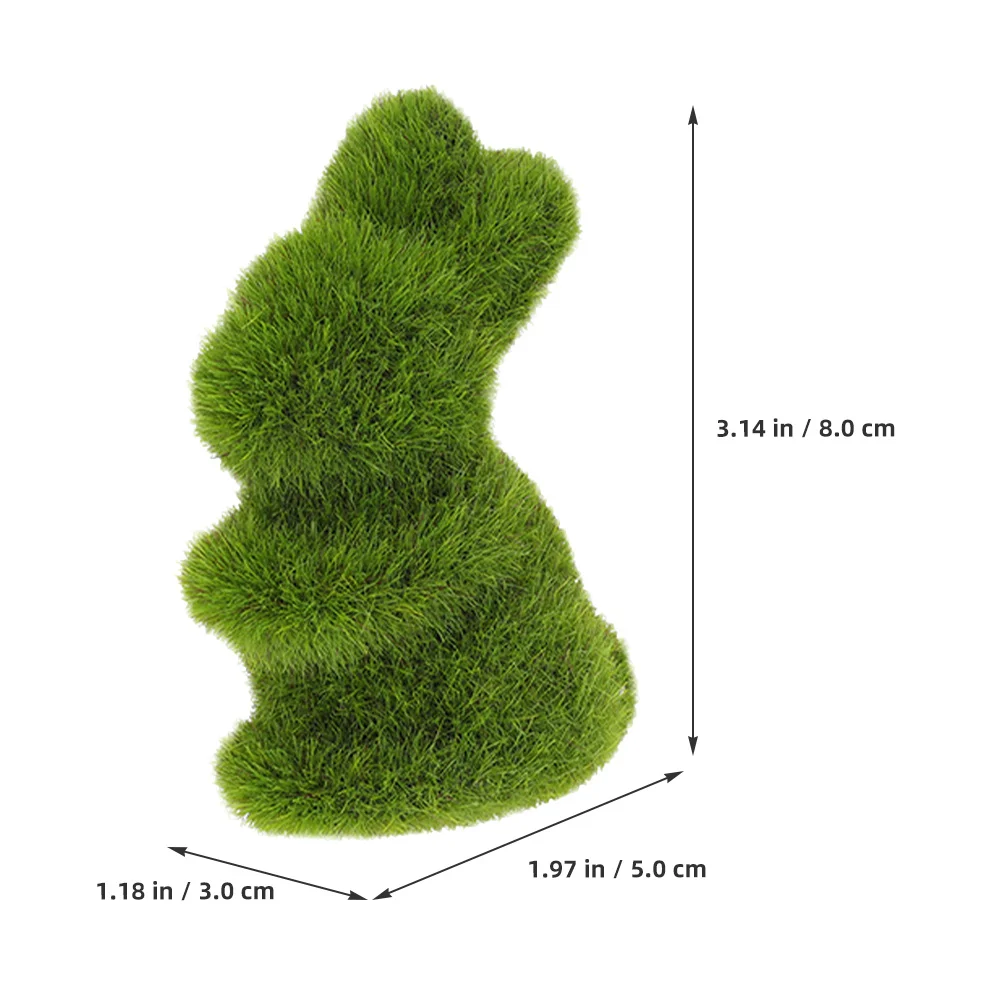 5Pcs Easter Rabbit Flocked Bunny Garden Statues Decorative Outdoor Yard Moss Bunnies Festival Display Green Rabbit Ornament