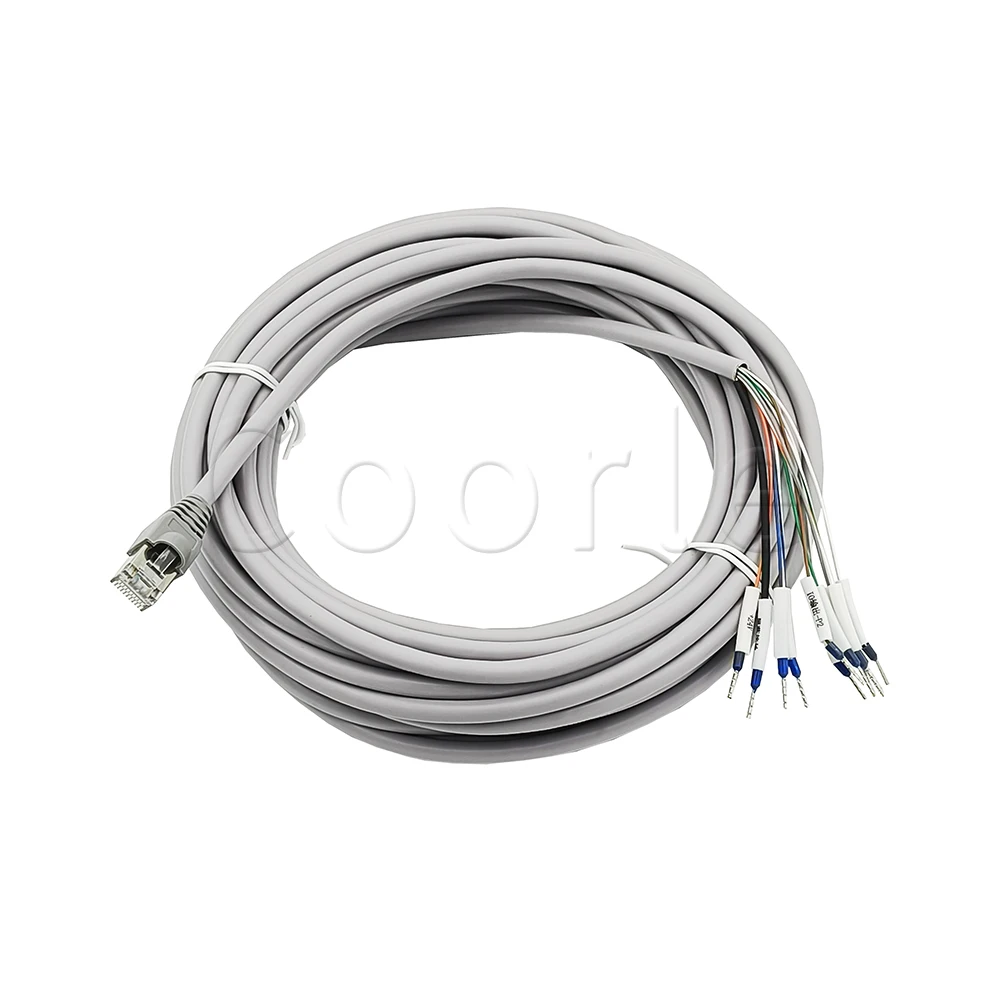 10 Meters RJ48 Terminal Wire with Number Tube 10P10C RJ50 Crystal Head to VE0308 Single Head Cable Connector