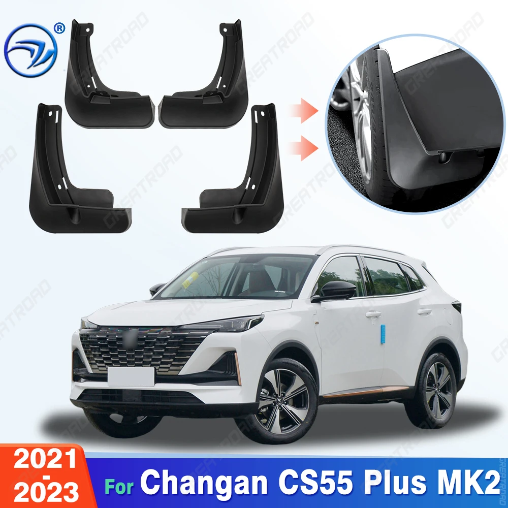 4Pcs Durable ABS Mud Flaps For Changan CS55 Plus MK2 2021 2022 2023 Car Mud Flaps Fender Guards Easy Install Auto Accessories