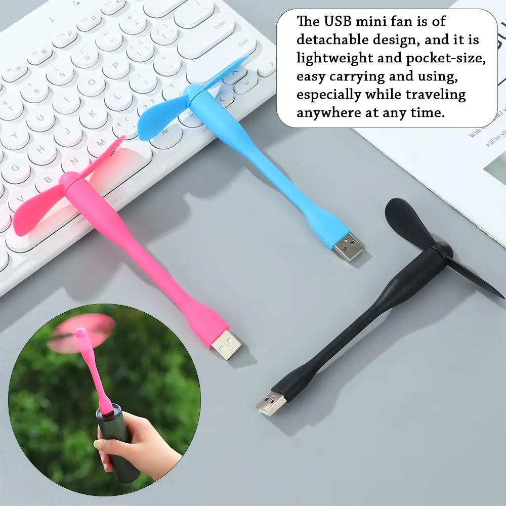 Creative Portable Travel Flexible Bendable Mini USB Fan For Laptop PC Hand Phone Fan Mobile Phone Cooler Computer Summer Gadget