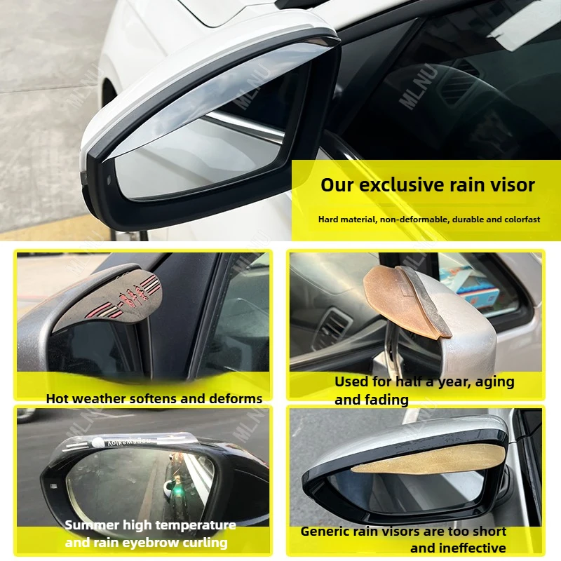 Accessories For Toyota C-HR 2026/2025 Rearview Mirror Rain Shield Organic Glass Sunshade Rainproof Wear-Resistant 2022-2024