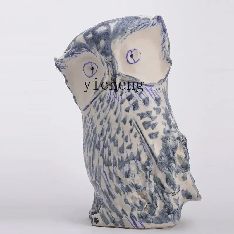 D21 Owl Desktop Ceramic Ornaments Living Room Entrance Art Creative Home Accessories