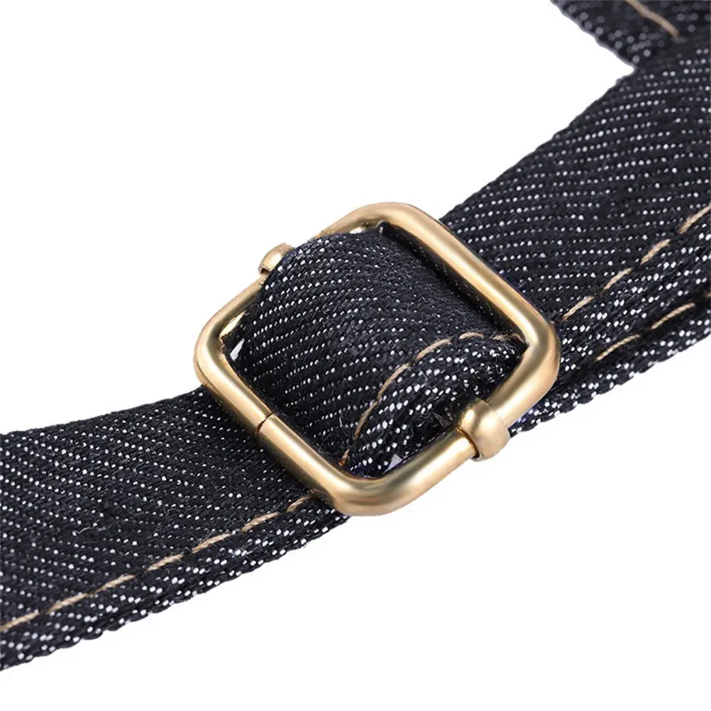 1Pcs 작업 앞치마 데님 퓨어 컬러 홀터넥 넥 슬리브리스 미용사 살롱 이발사 요리 원예 데님 앞치마