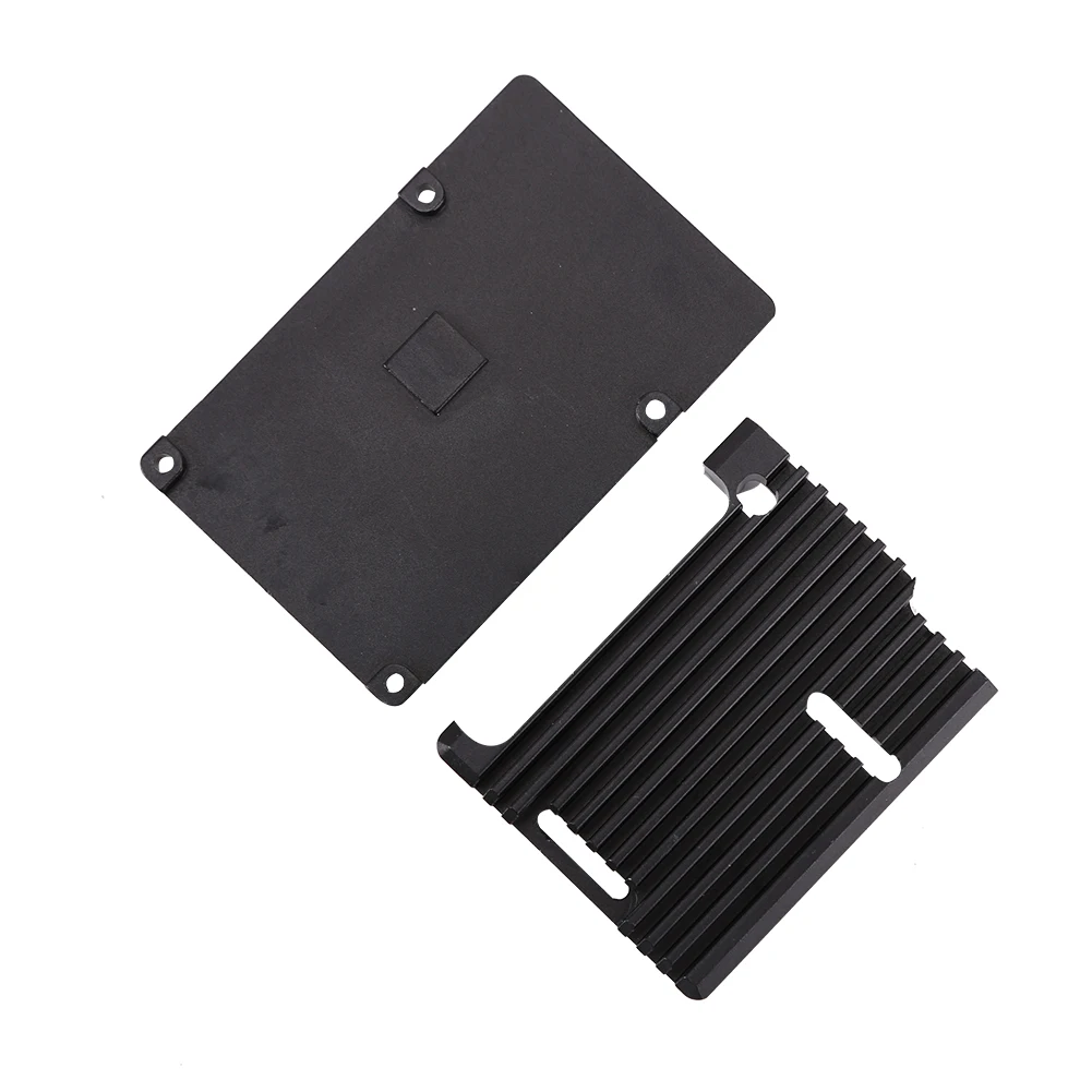 Casing Logam Kotak Hitam Perak untuk Raspberry Pi 3 Model B B+ Casing Paduan Aluminium tanpa Kipas Pendingin Ganda