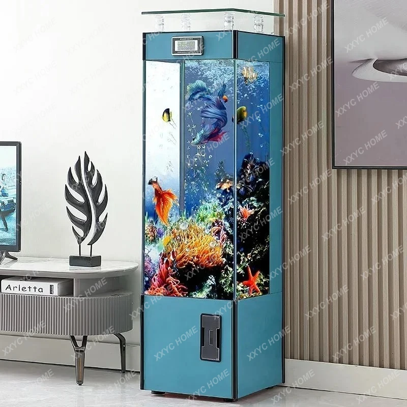 L Fish Tank Living Room  Floor-Standing Household Light Luxury Change WaterSSS