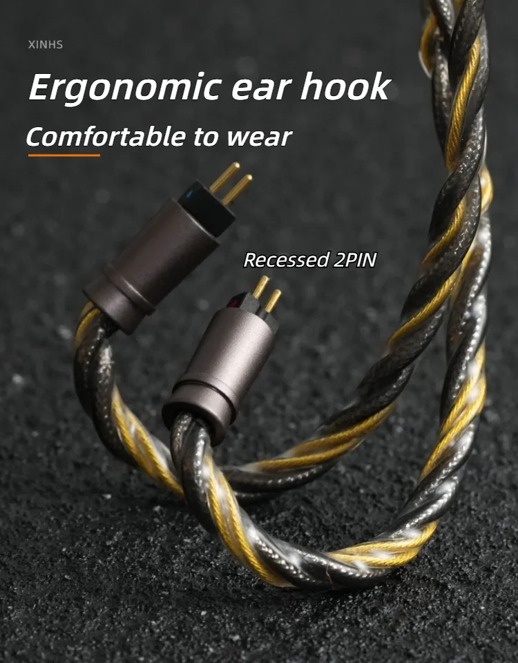 XINHS Dark Moon HiFi-Kopfhörer-Upgrade-Kabel, drei Frequenzen, symmetrisch, hohe Auflösung, 0,78 mm MMCX IE900, geeignet für Sennheiser – Detail 4