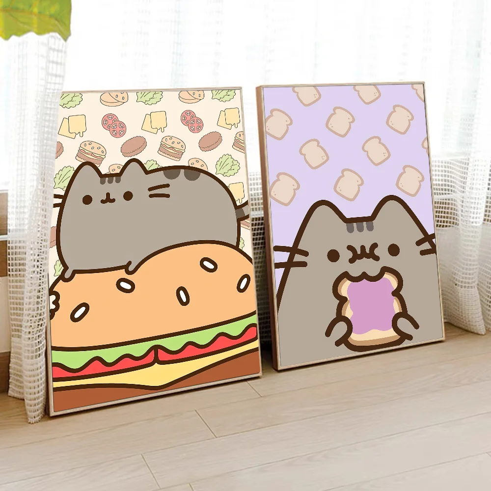 Cartoon P-Pusheen Cute Cat Classic Vintage Posters HD Quality Wall Art Retro Posters For Home Room Wall Decor