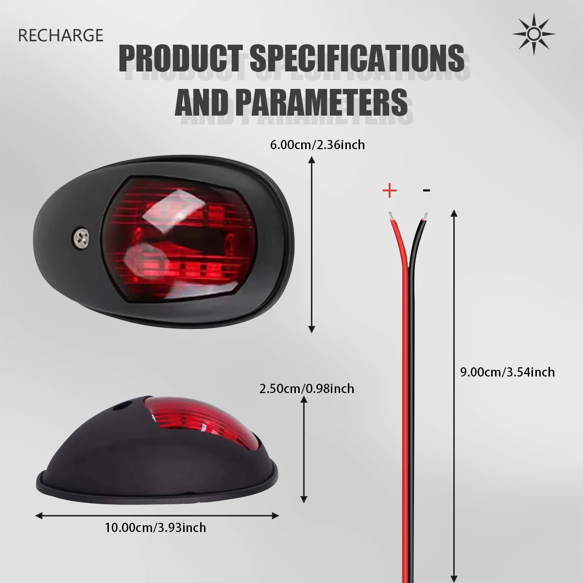 Waterproof 10-30V LED Navigation Light Signal Warning Lamp Starboard Port Side Indicator For Marine Boat Yacht Truck Trailer Van