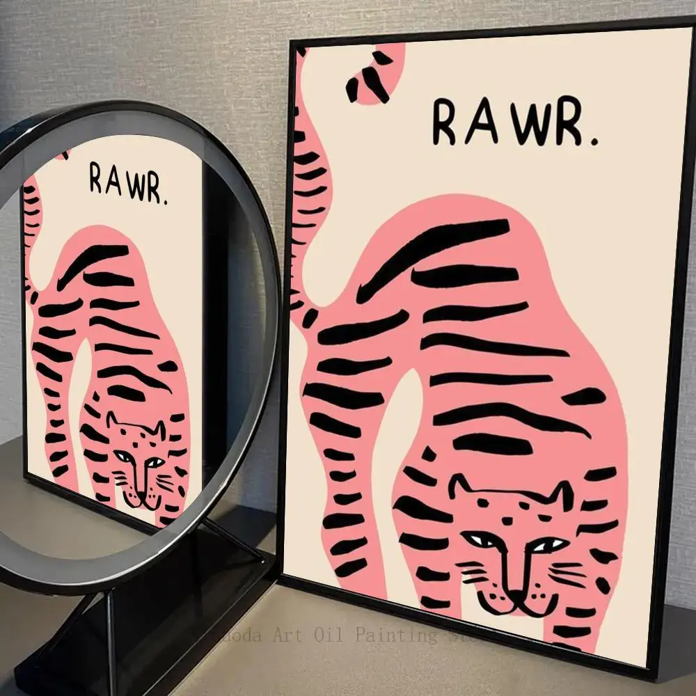 David Shrigley Tiger Penguin Whale Shell Cat Poster Self-adhesive Art Waterproof Paper Sticker Coffee House Bar Room Wall Decor