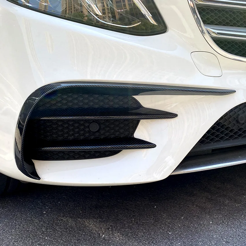2016 bis 2020 für Mercedes Benz E-Klasse W213 S213 AMG Line Facelift Frontstoßstange Lip Splitter Spoiler Body Kit von ABS glänzend schwarz – Detail 3
