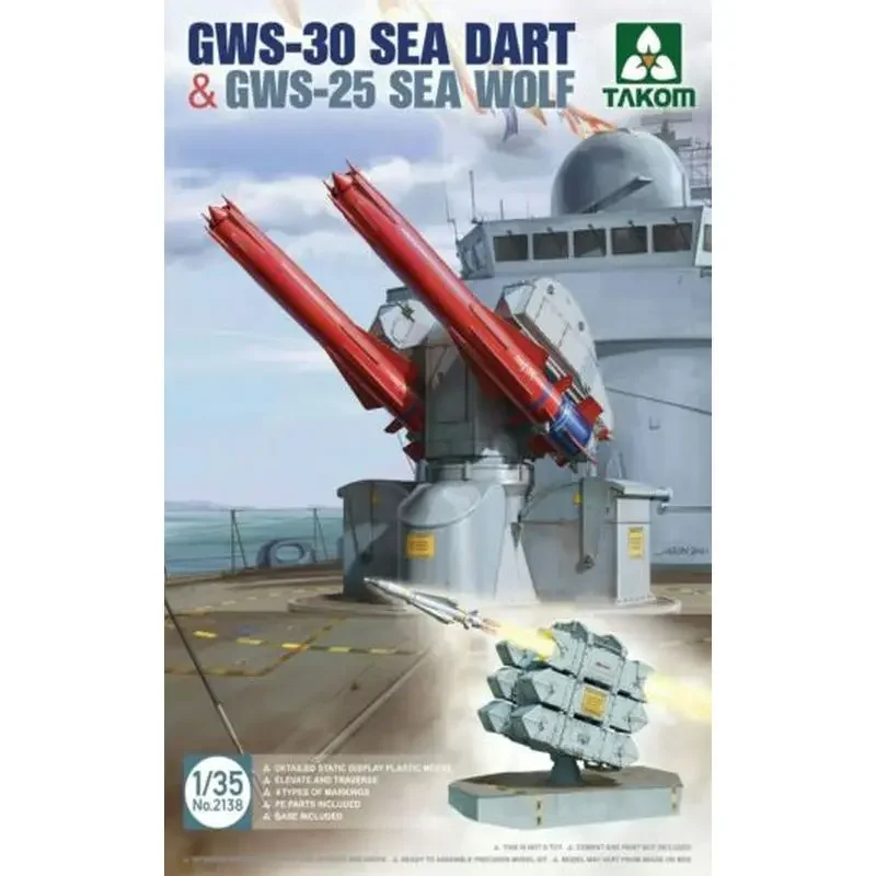 TAKOM 2138 1/35 GWS-30 Sea Dart & GWS-25 Sea Wolf - Scale Model Kit