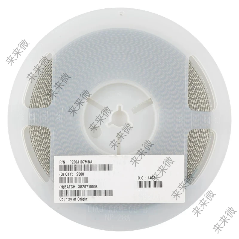 10pcs F920J107MBA AVX ultra-thin tantalum capacitor 100UF/6.3V 3528-12