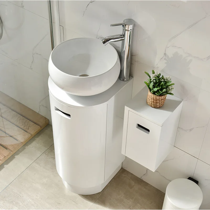 

31 cm round ceramic basin pvc bathroom cabinet within 40 cm mini small apartment wash basin face washstand