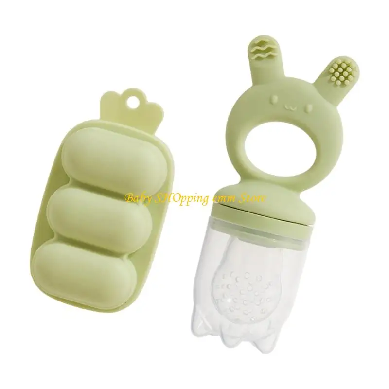 23GD Silicone Feeder For Baby With Freezer Tray Mold for Freeze Puree Breastmilk Molds for Baby Teething