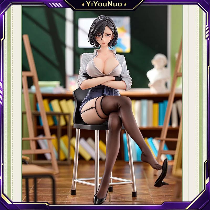 AniMester Rumi After-School Art Teacher 1/6 Scale Figure PVC Anime Collectible Sitting Chair Model 21.8cm Desktop Decoration Gif