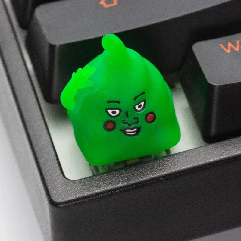 

Mob Psycho 100 Dimple Art Keycap Resin Layered Drip Gel Design MX Switch Peripherals Keycaps for Mechanical Keyboard Accessories