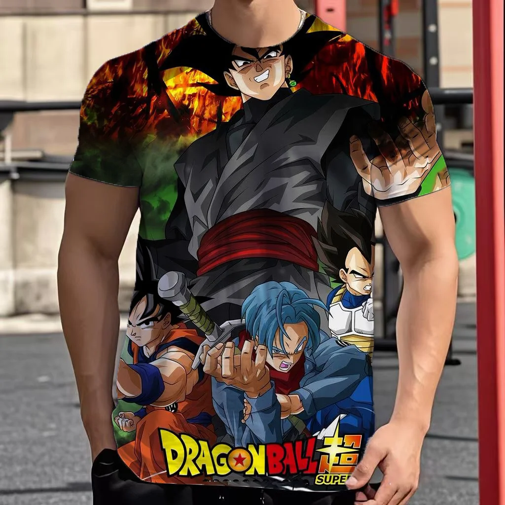 2026 Sommer Dragon Ball Retro Fitness T-Shirt Herren Oversize 3D-Druck Kurzarm Familien-Unisex Kinder-Sportshirt