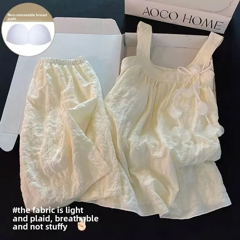 Spring Summer Women Casual Cute Princess Style Pajamas Lady Korean Version Spaghetti Strap Shorts Loungewear Girl Soft Sleepwear