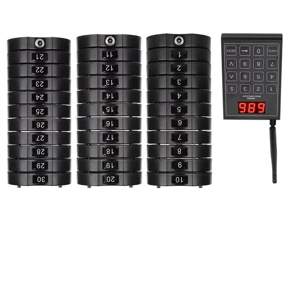 Restaurant Pagers Social Distancing Buzzer Max 999 Nursery Pager 10,20,30 Waiting Buzzers for Food Truck,Hospital,Transport
