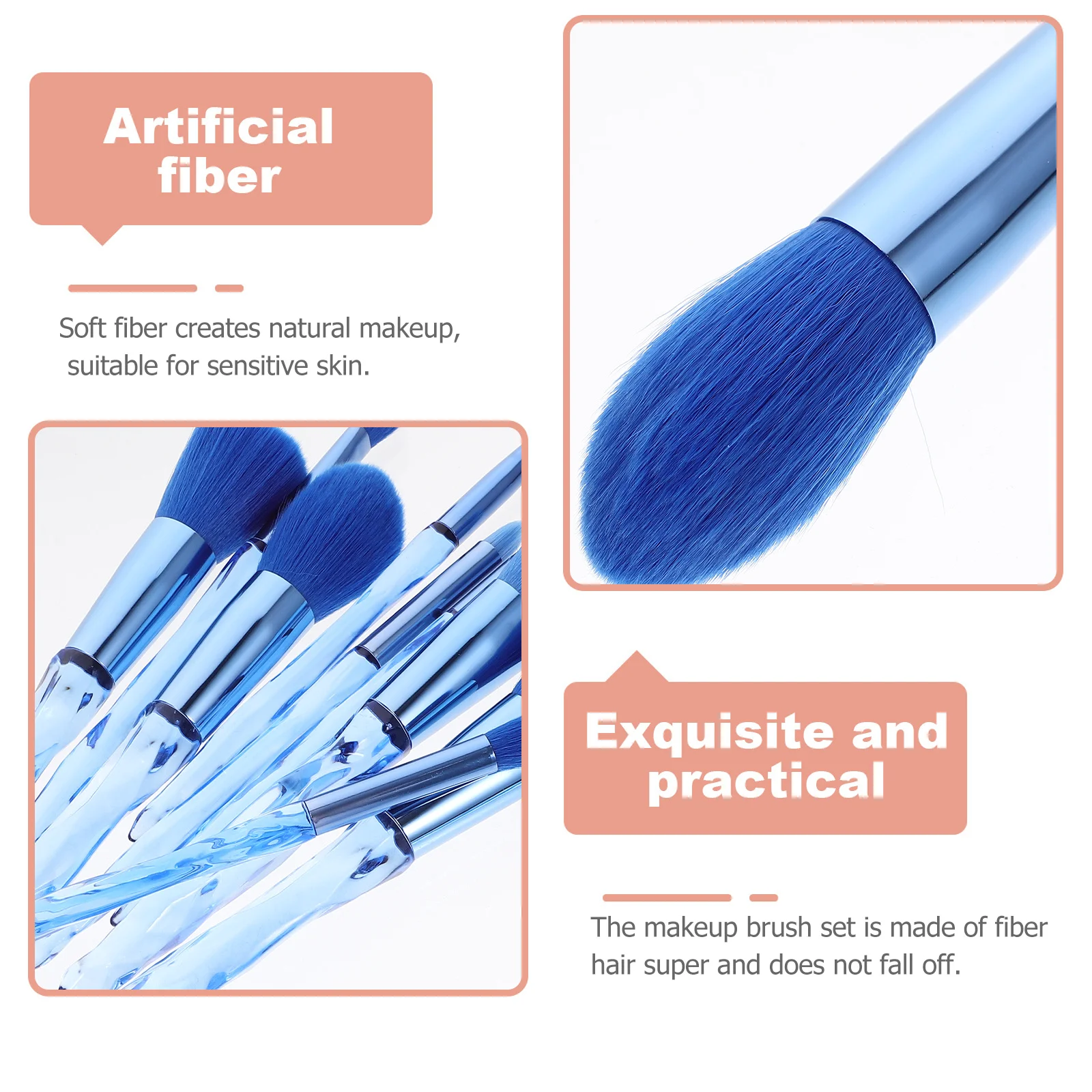 

10pcs Makeup Brush Set Premium Lightweight Portable For Face Powder Eyeshadow Foundation Beauty Accessories Plastic Handle